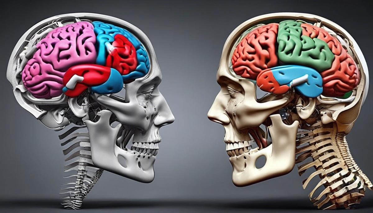 An image showing the different brain regions affected by PTSD in males with dashes instead of spaces