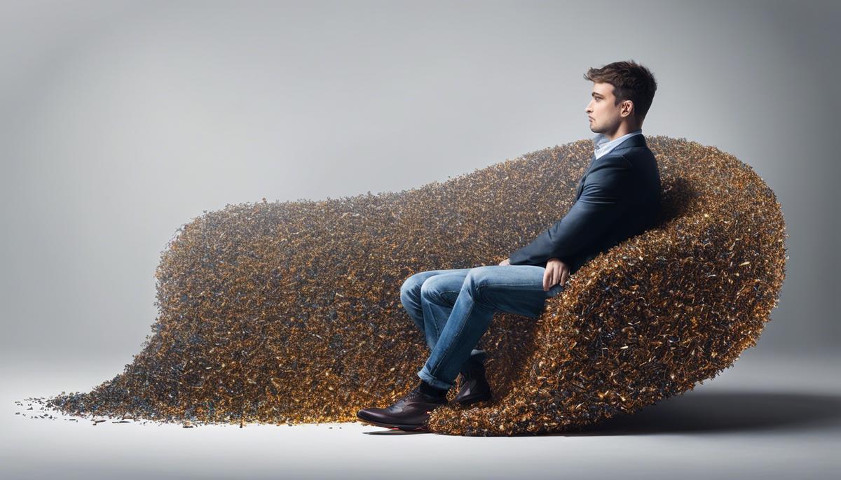 Image showing a person sitting on a question mark, representing the complexities of mental health disorders.