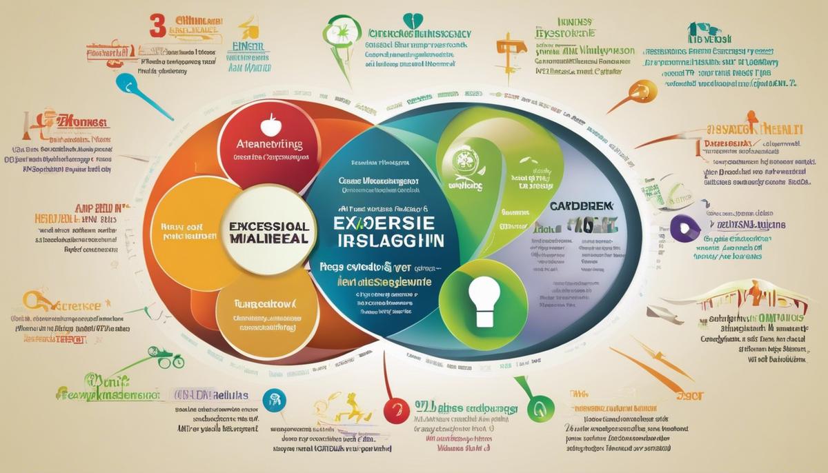 An image depicting various strategies for maintaining good mental health, such as exercise, healthy eating, and stress management.